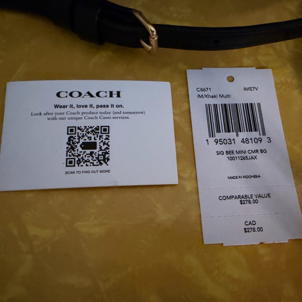 Coach Tan Crossbody Bag with Bee Design - Picture 3 of 5
